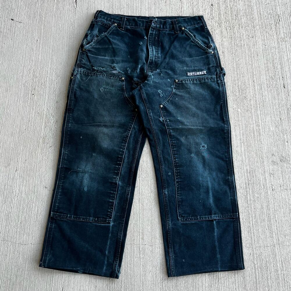 Carhartt faded black double knee work wear carpenter pants